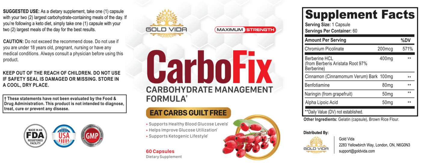 Carbo fix supplement facts and Ingredients