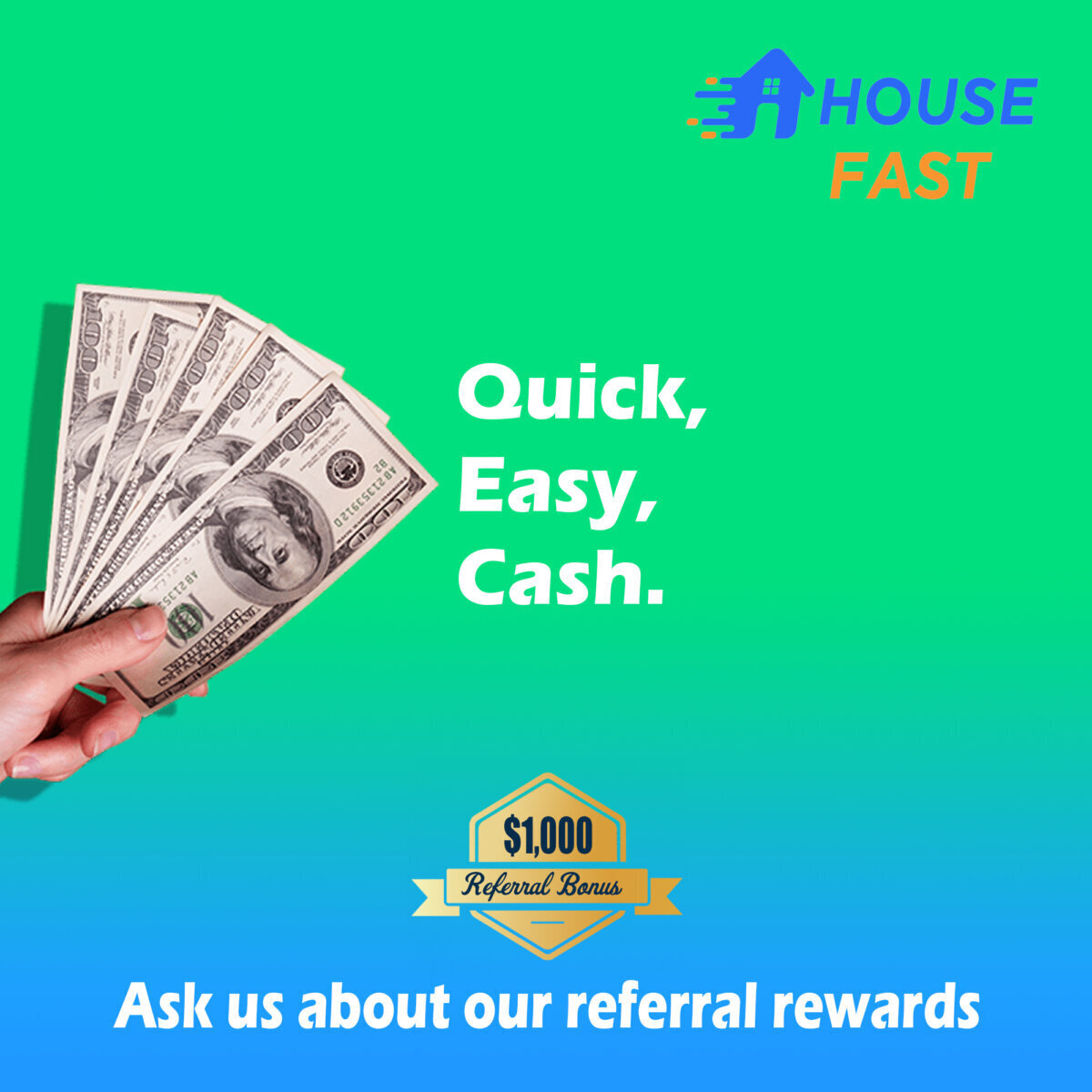 House Fast™ Is Offering $1,000 Referral Fees For Vacant Properties