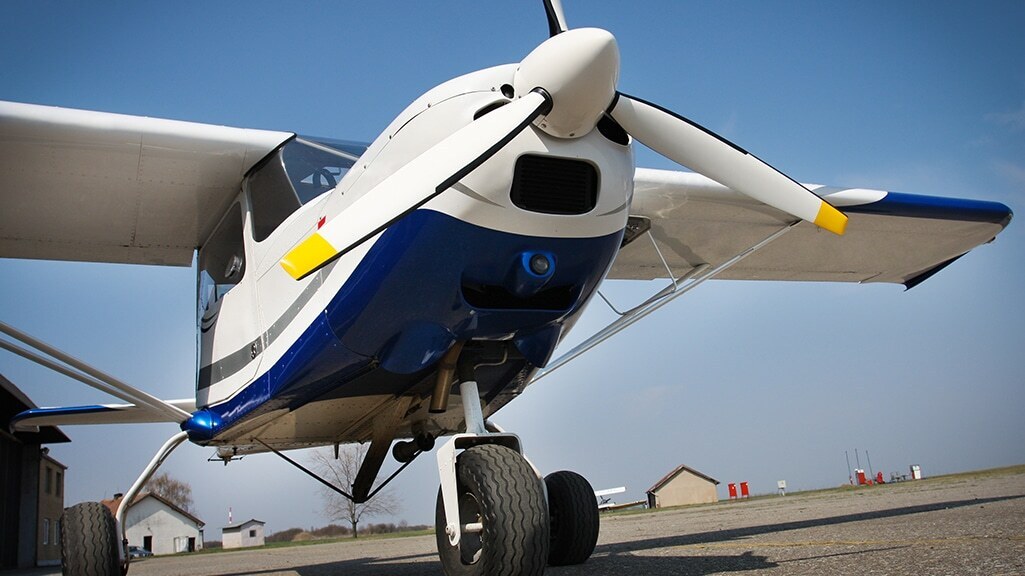 recreational plane on the ground