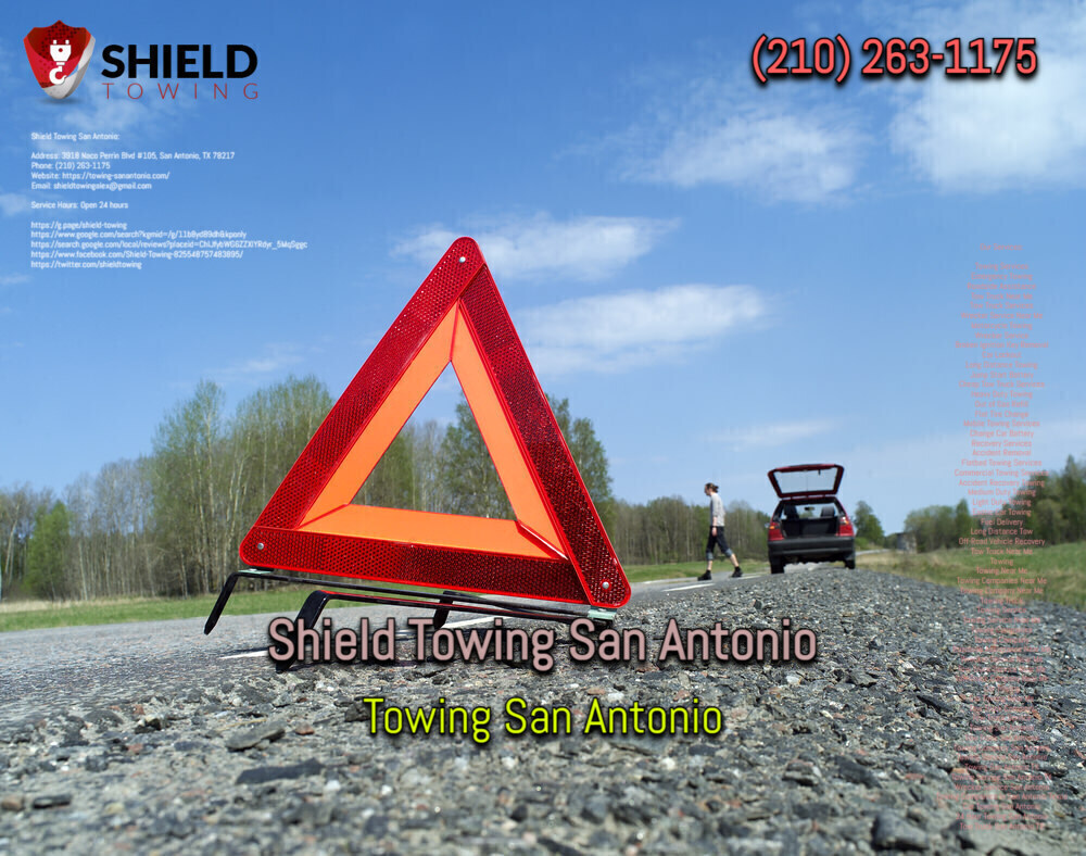 Shield Towing is a professional towing company in San Antonio offering services across the region, including Downtown San Antonio, Hollywood Park, Kirby, Leon Valley, and surrounding areas.