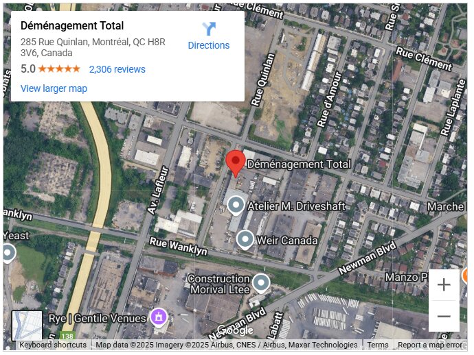 Demenagement Total 285 Rue Quinlan, Montreal, Quebec H8R3V6