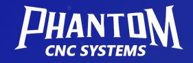 Phantom CNC Systems logo, representing a U.S.-based manufacturer of CNC machines and routers offering educational videos on CNC wood router technology.