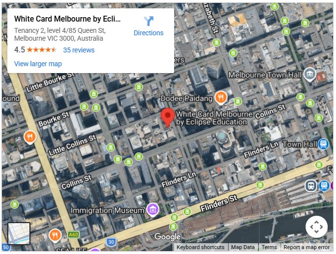 White Card Melbourne by Eclipse Education