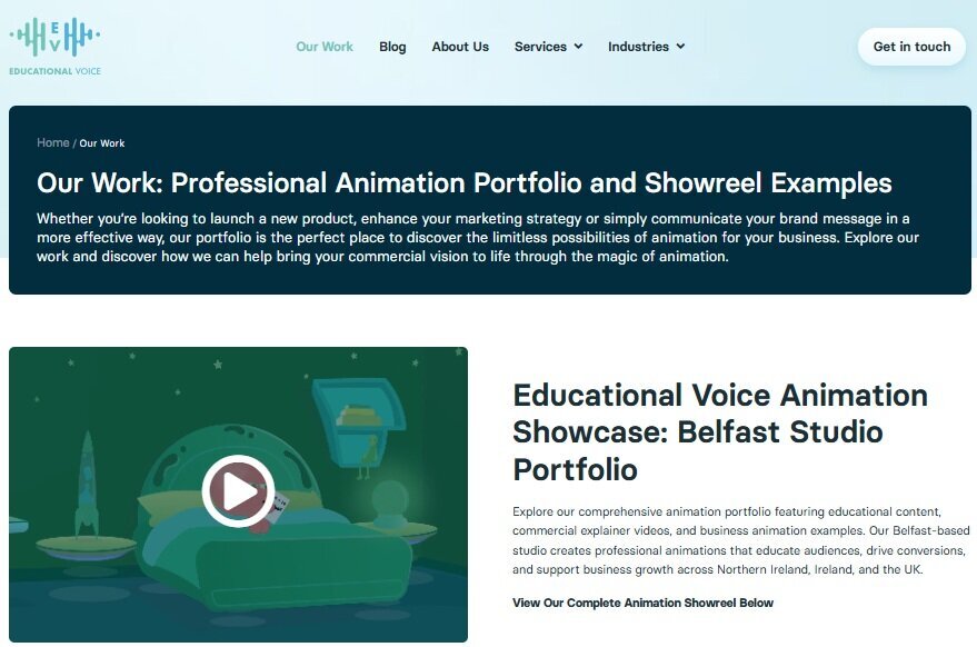 Educational Voice is an educational animation company based in Belfast, Northern Ireland, producing professional 2D animated videos for businesses, healthcare organisations, and training providers.