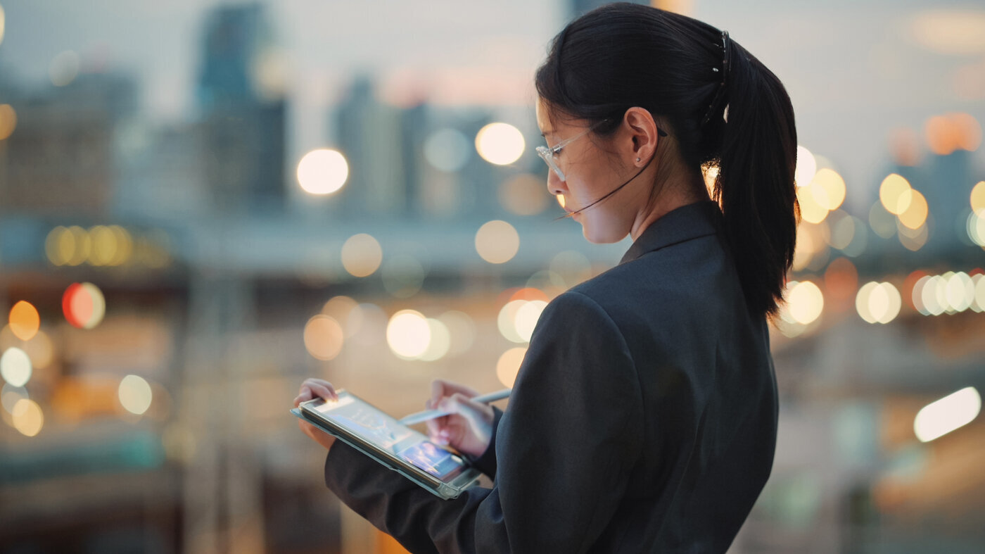 business woman using tablet
