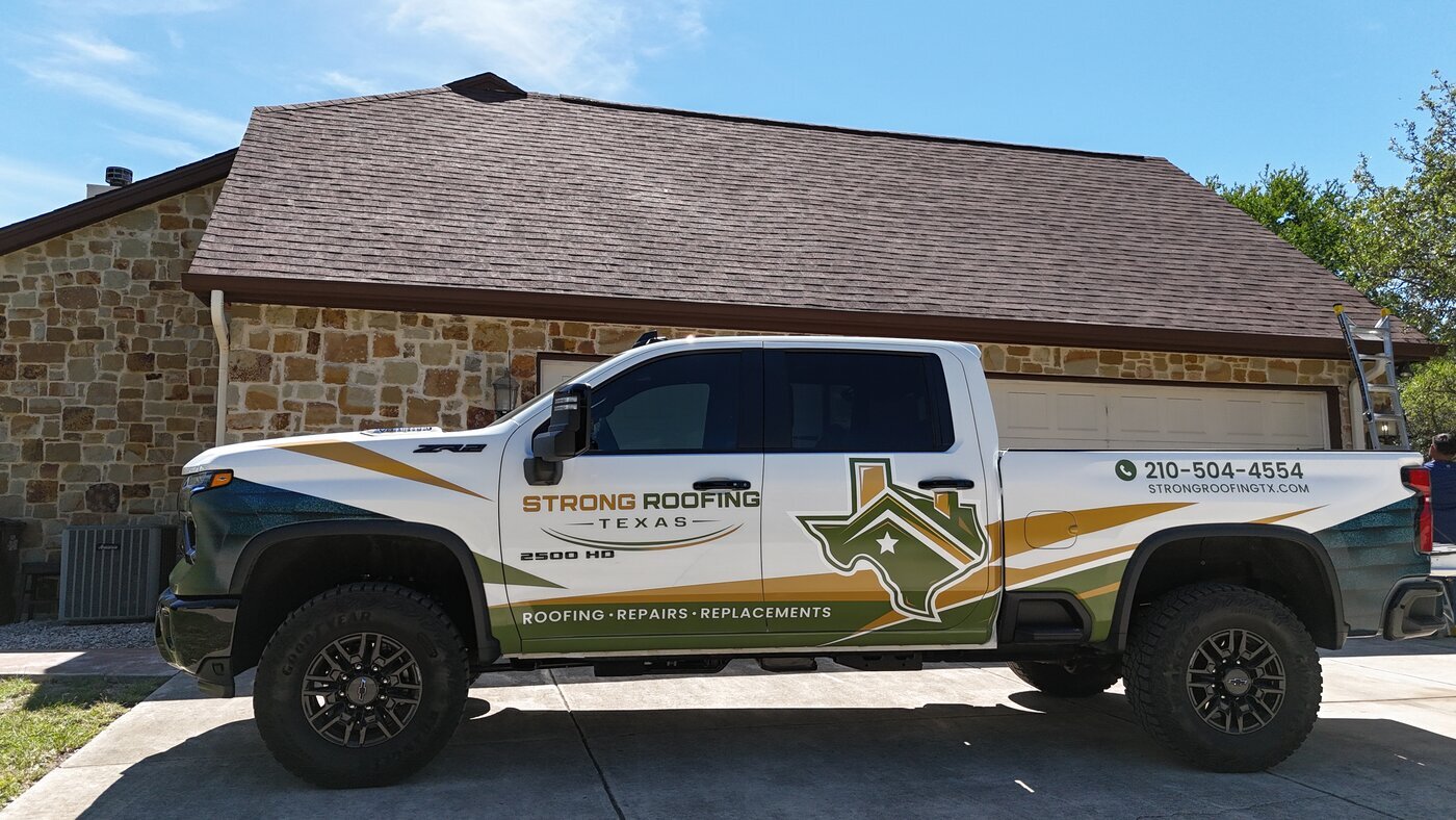 Strong Roofing Texas is a licensed and insured roofing contractor and Malarkey Certified Pro serving San Antonio and the greater Bexar County area, including Helotes, Boerne, Schertz, Converse, New Braunfels, and Leon Valley.