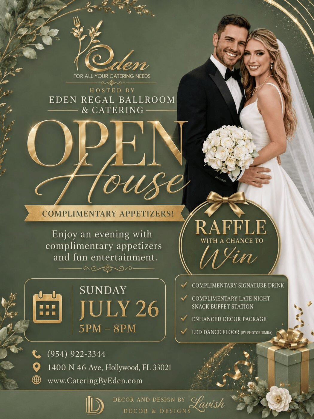 Eden Regal Ballroom & Catering Opens Its Doors for July 26 Open House in Hollywood, FL