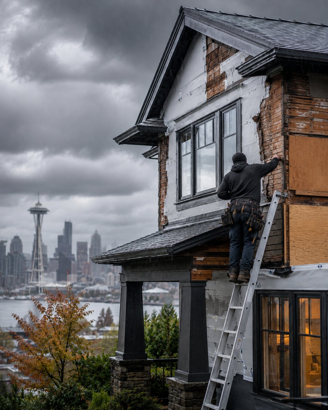 KV Construction LLC is a family-owned and owner-operated siding contractor specializing in full siding replacement, James Hardie and fiber cement siding, exterior dry rot correction, window replacement, and related exterior-envelope work throughout the greater Seattle and Snohomish County area.