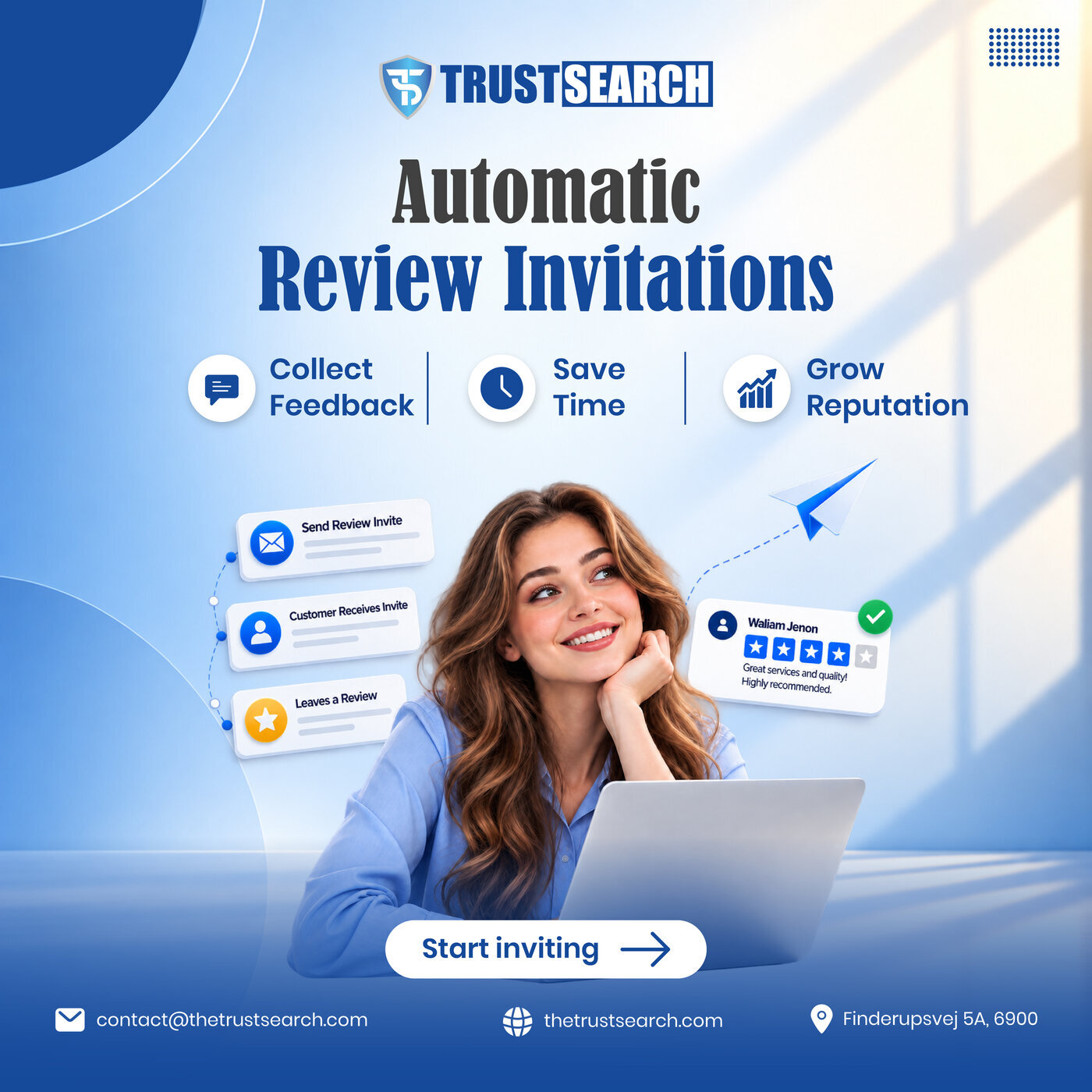 The Trust Search is a Denmark-based customer review and business discovery platform led by CEO Daniel Gabriel Scarlat.
