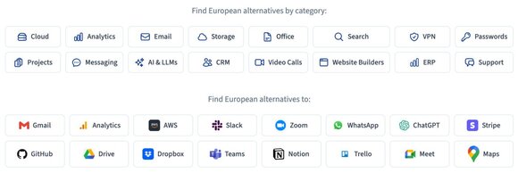 European Purpose maps European alternatives to US tech - and publishes the rule for what counts