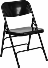 black folding chairs