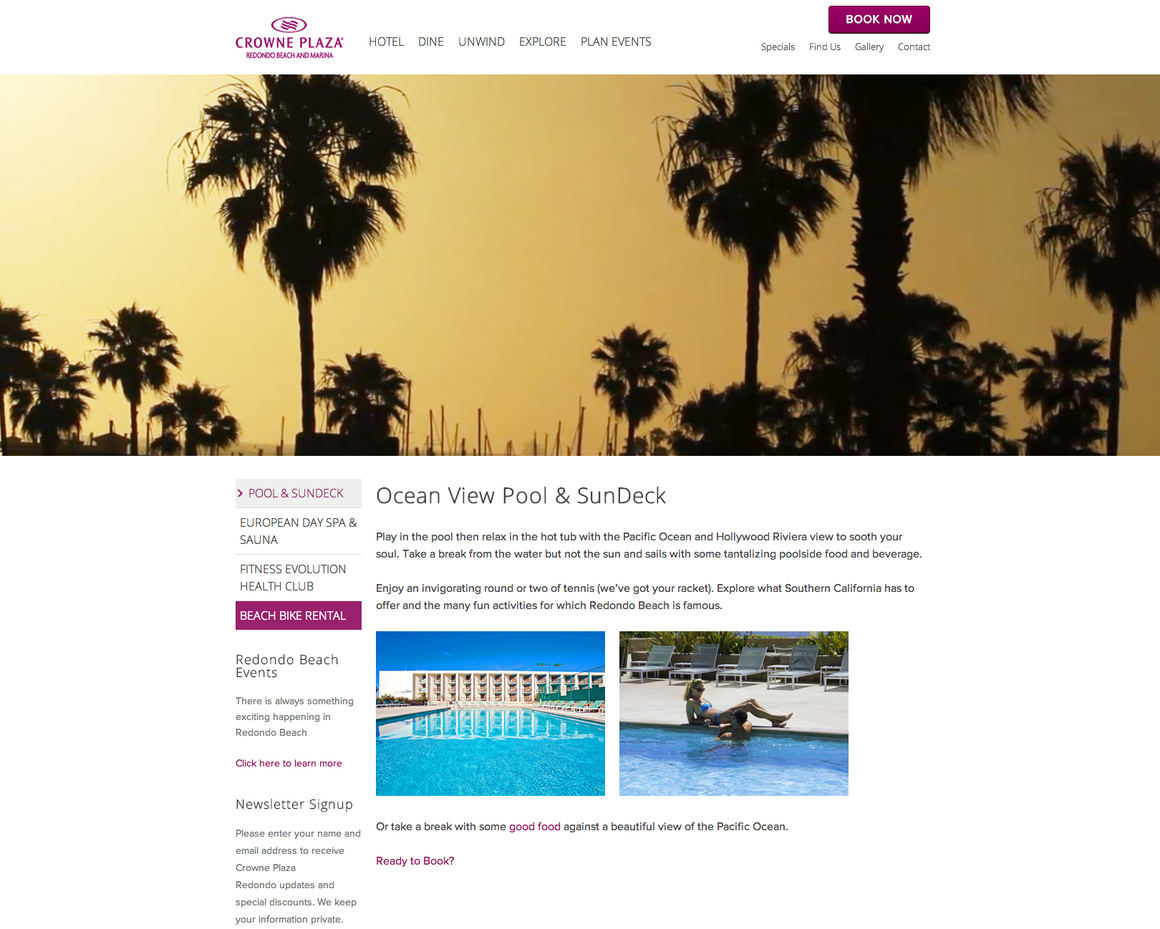 Crowne Plaza Redondo Beach website