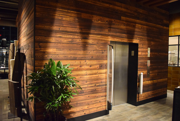 reSAWN's TORA shou sugi ban charred cypress siding at Nordstrom Pacific Centre in Vancouver BC