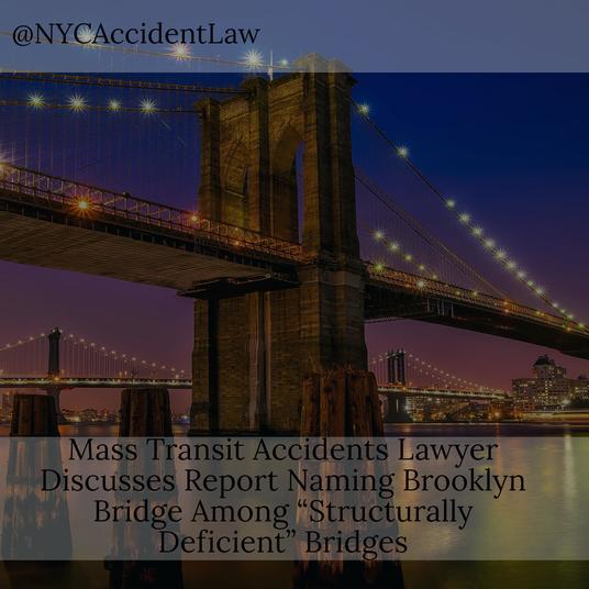 Lawyer Discusses Report Naming Brooklyn Bridge “Structurally Deficient”