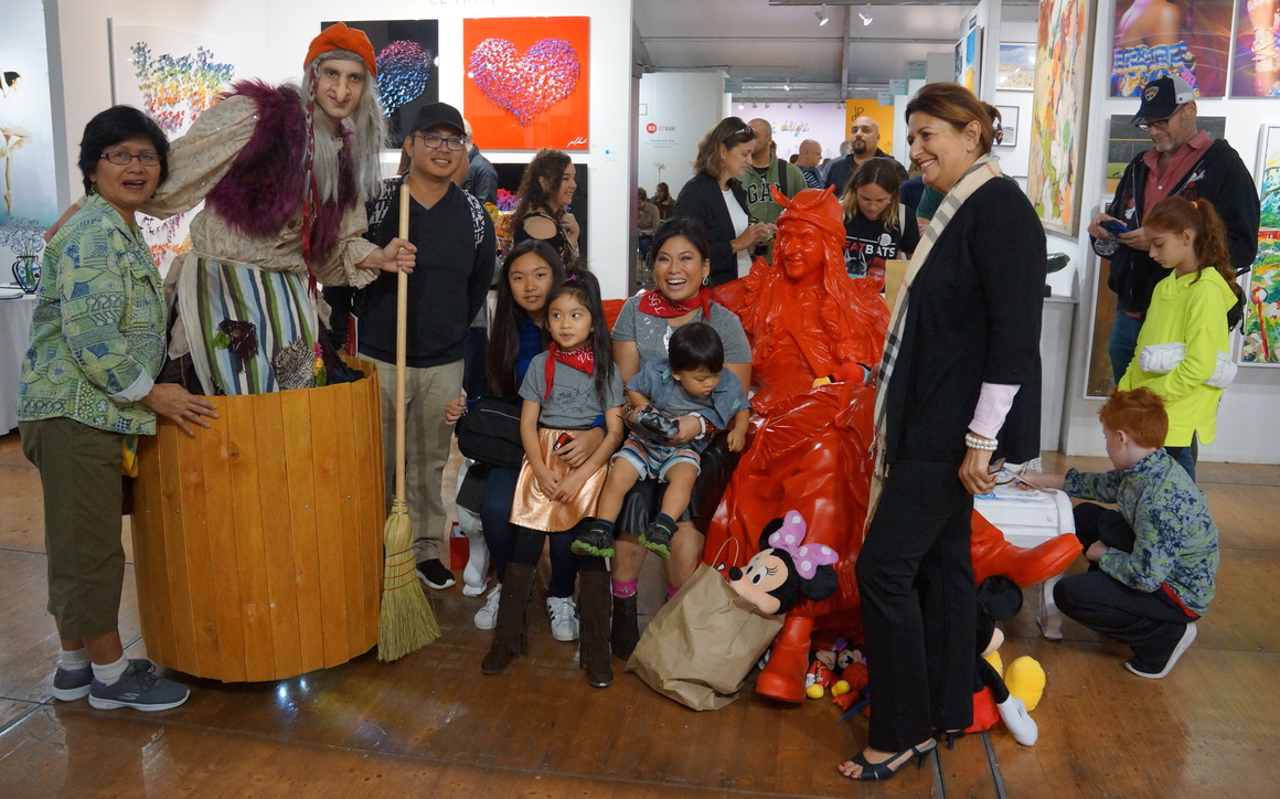 Baba Yaga with group of admirerers