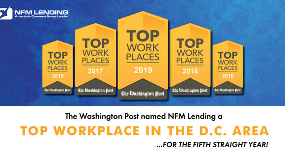 NFM Lending is excited to be apart of The Washington Post Top Workplaces in D.C. for 2019