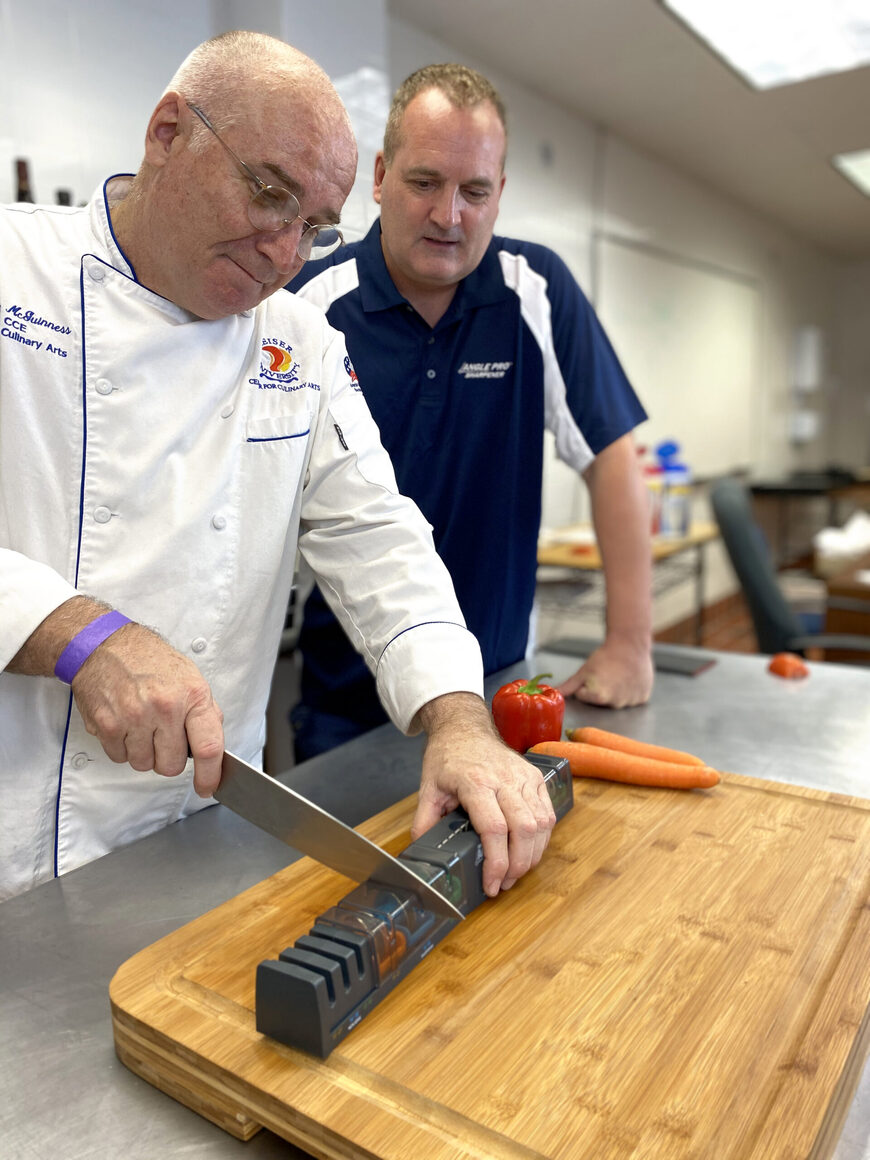RHINELAND CUTLERY FOUNDER INVENTS REVOLUTIONARY ANGLEPRO™ KNIFE SHARPENER...