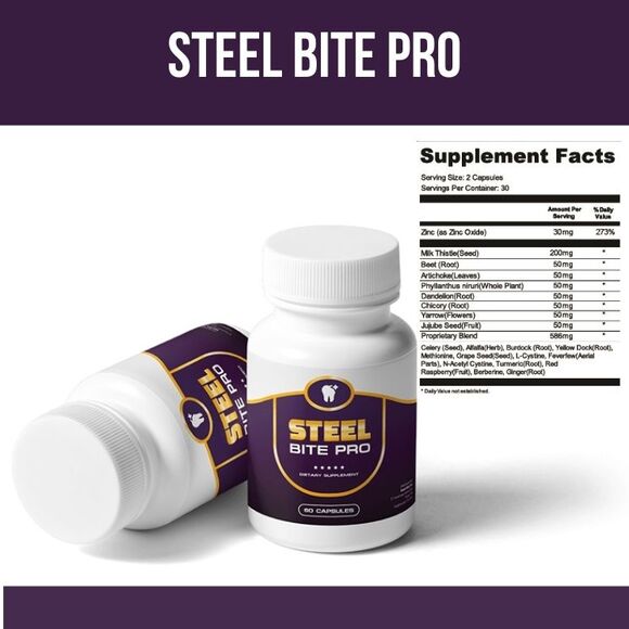 Steel Bite Pro ingredients help to fight against gum disease, tooth decay and bad breath.