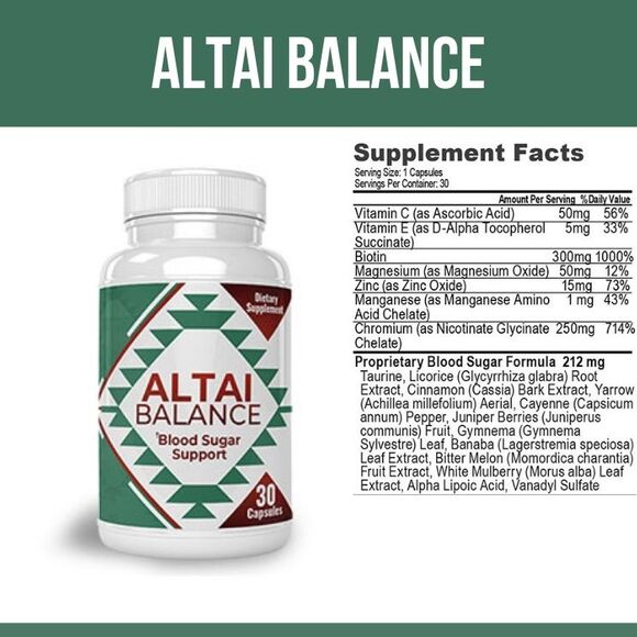 Altai Balance has proprieties that manage blood sugar levels because it contains ingredients such as Vanadyl Sulfate, Bitter Melon, Banaba Leaf Extract, Gymnema Leaf, and much more.