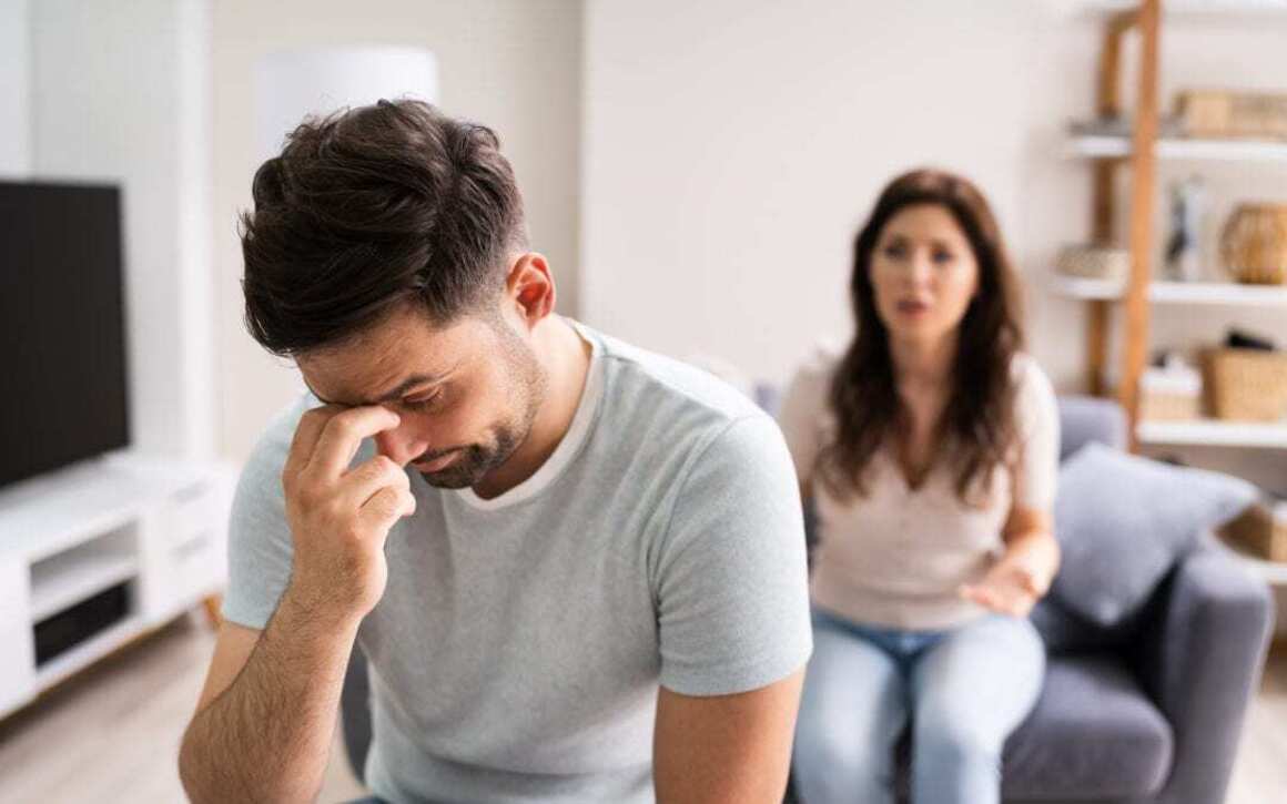 Sad Man Arguing Couple Family 