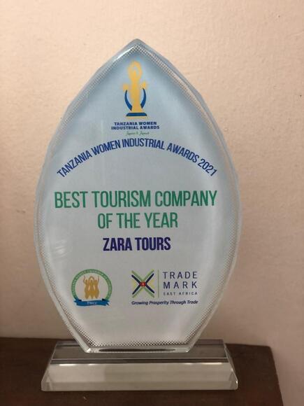 Best Tourism Company 2021 - Zara Tours - Tanzania Women Chamber of Commerce 