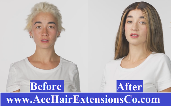 Hair Extensions Before and After Photo