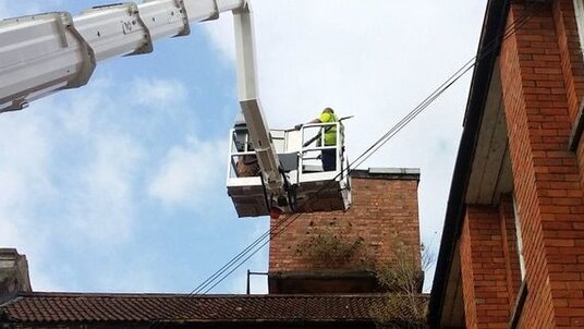 Gutter Cleaner in Cardiff, Seers Support Services Invests £320,000 In New 37m Truck Mounted Cherry Picker