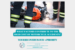 What factors contribute to the high cost of motorcycle accidents?