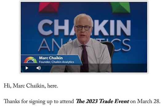 Marc Chaikin Prediction: The 2023 Trade Event - Power Gauge Warning  (by TradeInvestNow.com)