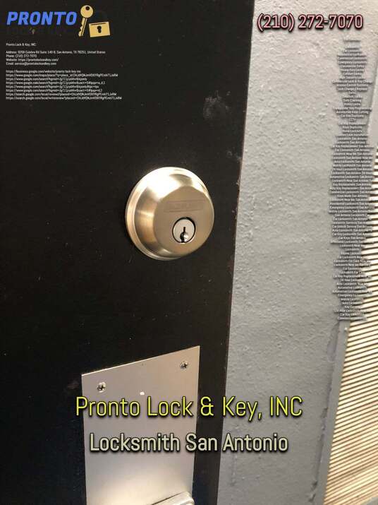 San Antonio Locksmith Pronto Lock and Key, INC Unveils Comprehensive Services