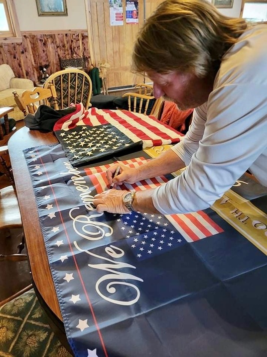 Local Veteran Gregg Maynard Acknowledges Ultimate Flags with a Unique 9/11 Flag