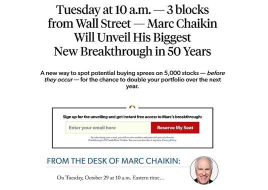 Breakthrough 2025: Marc Chaikin's Smart Money Trader Event Details Revealed (by TradeInvestNow.com)