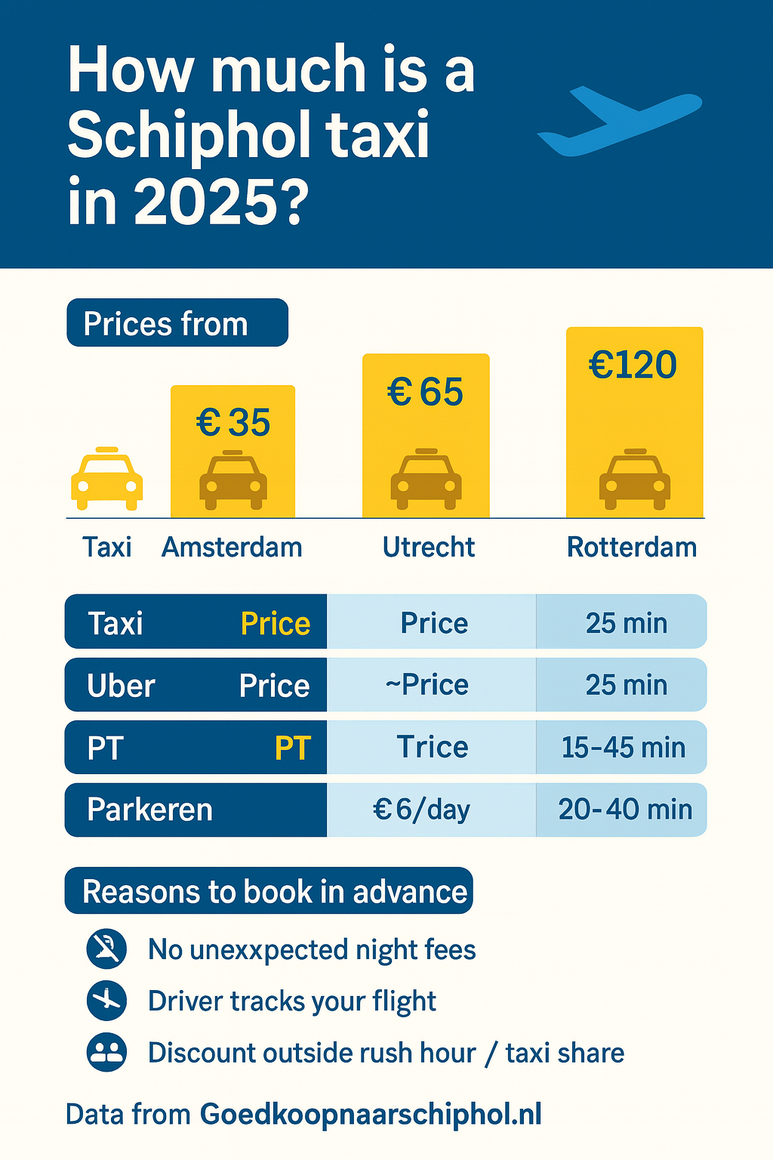 Schiphol Taxi with Fixed Price – No Surprises, Just Clear Service from Goedkoopnaarschiphol.nl