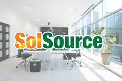 SolSource Clean Image of logo with office in the background