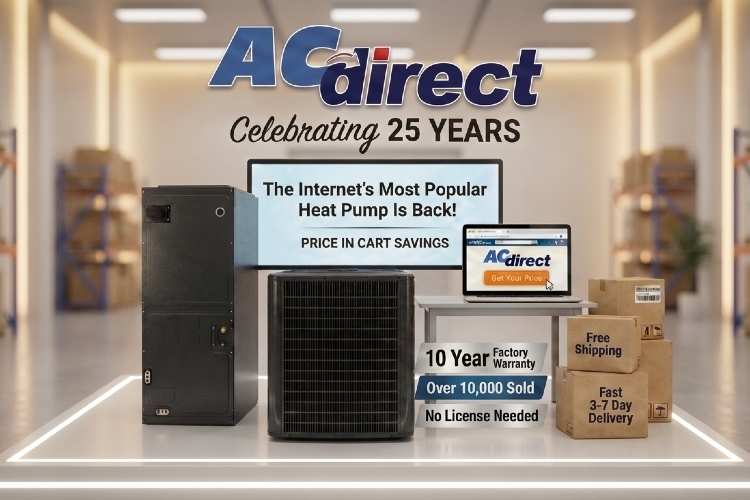 AC Direct 25 Years in Online HVAC Wholesales Internet's Most Popular Heat Pump