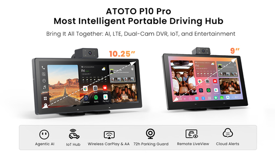 ATOTO Launches P10 Pro, a Portable CarPlay Screen with AI Safety Features for Older Vehicles