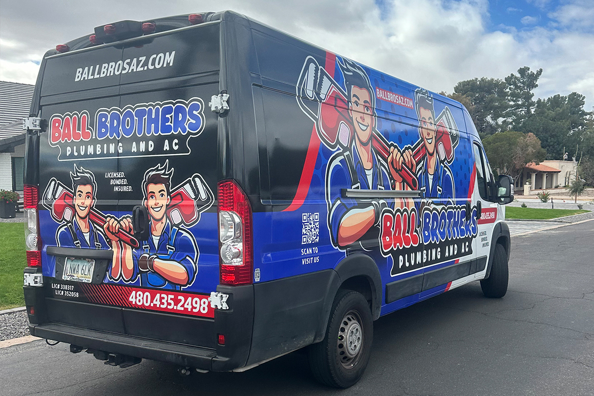 ball brothers plumbing and ac service truck