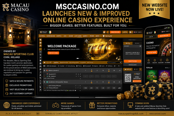 Macau Sporting Club Unveils the Next Generation of MSCcasino.com with Enhanced Online Gaming Experience