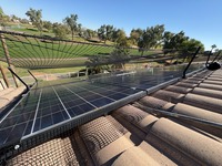 Custom solar panel protection system installed on a home in an Arizona golf course community