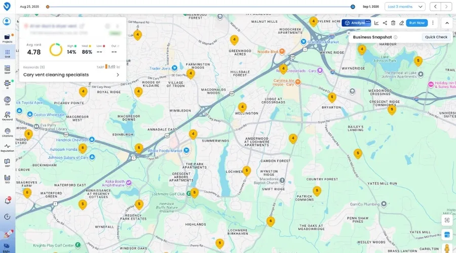 Local Dominator's GeoGrid Rank Tracker Turns Rankings Into a Color-Coded Map