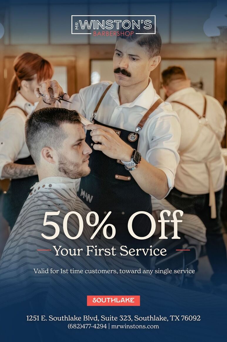 Mr. Winston's Barbershop Welcomes Southlake With 50% Off Your First Service